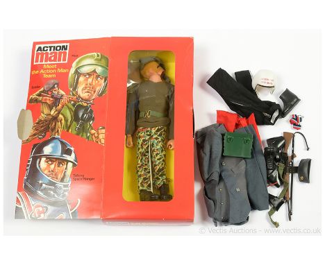 Palitoy vintage Action Man Talking Commander, complete, Excellent (head detached), within Good opened box, includes small sel