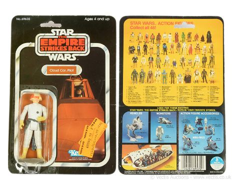 Kenner vintage Star Wars The Empire Strikes Back Cloud Car Pilot 3 3/4" figure, Mint, within Good Plus (dented) bubble, upon 