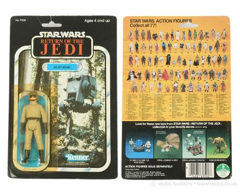 Kenner vintage Star Wars Return of the Jedi AT-ST Driver 3 3/4" figure, Mint, within Good Plus to Excellent (yellowed, dented