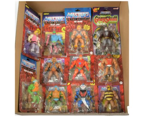 Mattel and Super 7 re-issue Masters of the Universe figures x eleven including Prince Adam, Trap Jaw, He-Man x 2, Eldor, Beas