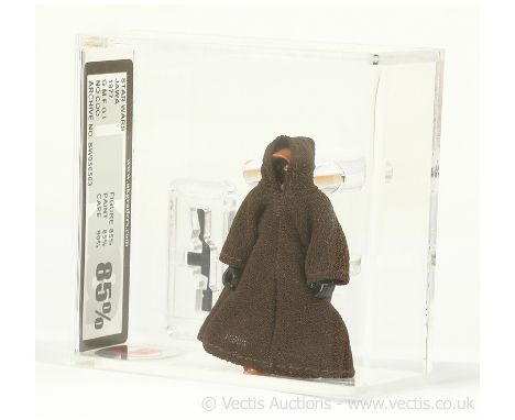 Kenner Star Wars vintage Jawa 3 3/4" figure, UKG graded 85%, figure 85 paint 85 cape 90.