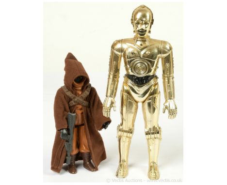Kenner Star Wars vintage Jawa 12" figure, Good complete. Kenner Star Wars vintage C-3PO 12" figure, Good complete. (2)