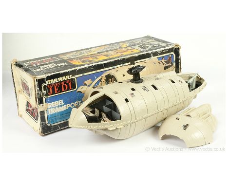 Palitoy Star Wars vintage Return of the Jedi Rebel Transport, Good Plus ship complete (missing gas masks and back packs), wit