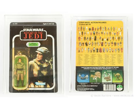 Kenner vintage Star Wars Return of the Jedi Princess Leia Organa (In Combat Poncho) 3 3/4" graded figure UKG Y75% card 75% bu
