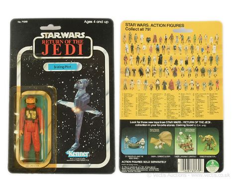 Kenner Star Wars vintage Return of the Jedi B-Wing Pilot 3 3/4" figure, Mint, within Fair (yellowed and hole to bottom) bubbl