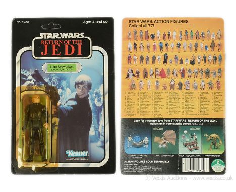 Kenner Star Wars vintage Return of the Jedi Luke Skywalker Jedi Knight (green sabre) 3 3/4" figure, Mint, within Excellent (y