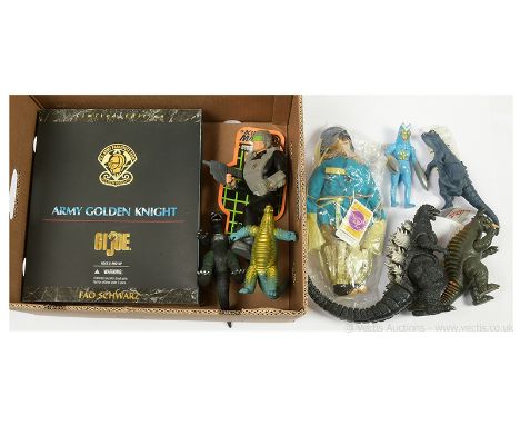 Quantity of TV and Film related collectables x nine including Hasbro Limited Edition GI JOE Army Golden Knight action figure 