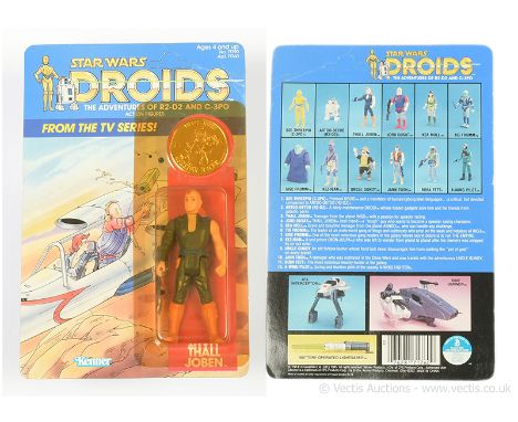 Kenner Star Wars vintage Droids cartoon Thall Joben 3 3/4" figure, Mint, within Excellent (yellowed) bubble, upon Good Plus (