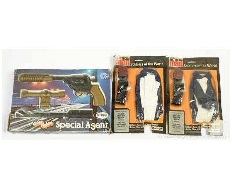 Palitoy Action Man vintage Soldiers of the World French Foreign Legion uniform sets x two, both Excellent complete, within Go