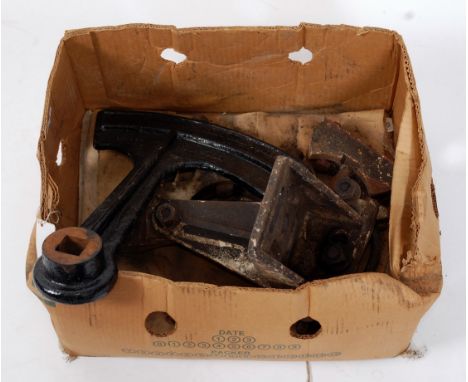 Railway signal lamp casing bracket and fixings plus a Westinghouse balance
