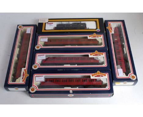 A Dapol BR lined black class N2 tank engine no. 69531 (G-BG) together with 5 x (ER) crimson MK1 surburban coaches (G-BG)