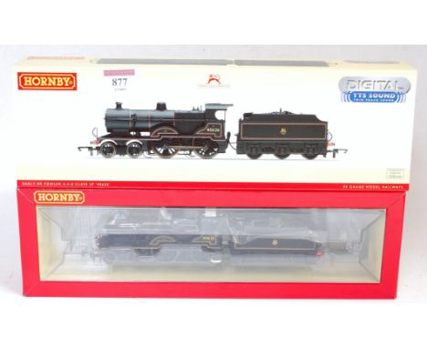 Hornby R3459TTS DCC fitted TTS Sound BR lined black Fowler class 2P 4-4-0 engine and tender, with instructions (M-BM)