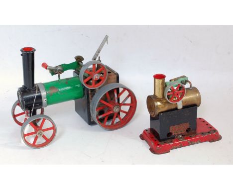 Three various boxed and loose Mamod live steam vehicles and stationary live steam plants to include 2x Mamod TE1A traction en