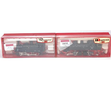 A Rivarossi H0 Ref. 1340 DR black 0-4 + 4-0 tank engine in plastic window box (NM-BNM) and Ref. 1117 FS Railways black 0-6-0 