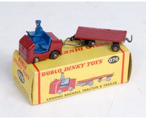 A Dublo Dinky Toys Ref 076 Lansing Bagnall tractor and trailer (G-BG)