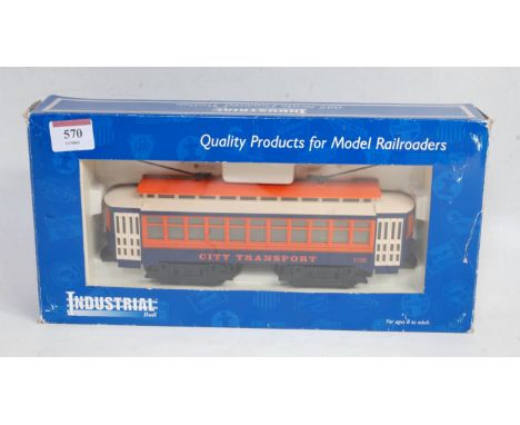 Industrial rail powered trolley, orange and blue, IDMU 1403 (E-BP)