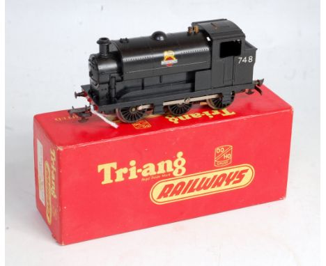 A Triang Railways R153 electric 0-6-0 saddle tank engine BR black No. 748 with instruction and oil bottle and all internal pa