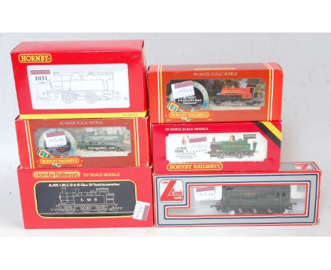 Hornby R150 LNER wartime black class B12 engine and tender (G-BG) together with R857 Ivatt BR black 2-6-0 engine and tender (
