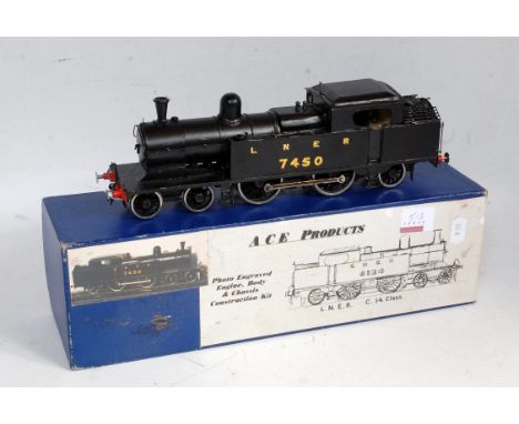 A brass and whitemetal ACE Products kit built C14 class 4-4-2 tank engine as LNER No. 7450 sprung buffers, link couplings, se