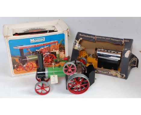 Three various boxed and loose Mamod and Meccano live steam vehicles and steam plants to include a Meccano steam engine with r