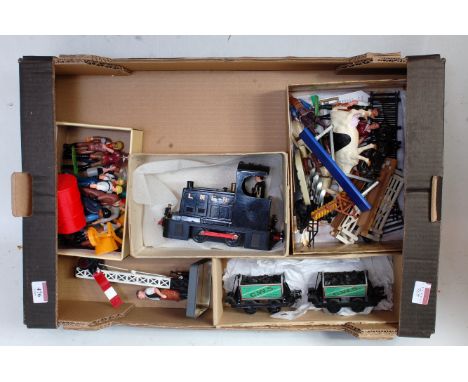 16mm items: Russian made 0-4-0 diesel shunter LNER named ‘Gentlemen’ No.6, battery powered, appears to have added electrics, 
