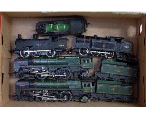 Quantity of locomotives for spares and repair 2 x Triang "Britannia" engines and tenders, Hornby Dublo L17 tank engine, Mainl