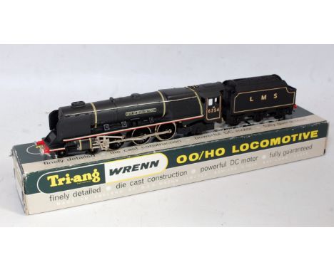 A Triang Wrenn W2227 LMS post war black 'City of Stoke on Trent' engine and tender, packer No. 6 on box base (G-BG)