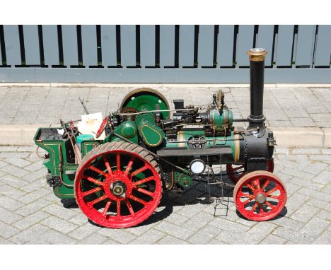 A 3" scale Marshall & Sons of Gainsborough field traction engine finished in green and lined with yellow and red and brass ba