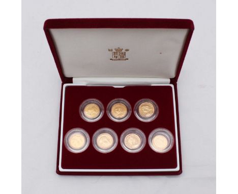 A Royal Mint issue 'The Half-Sovereign Portrait Collection, comprising 3x Various Queen Victoria, 1x Edward VII, 1x George V 