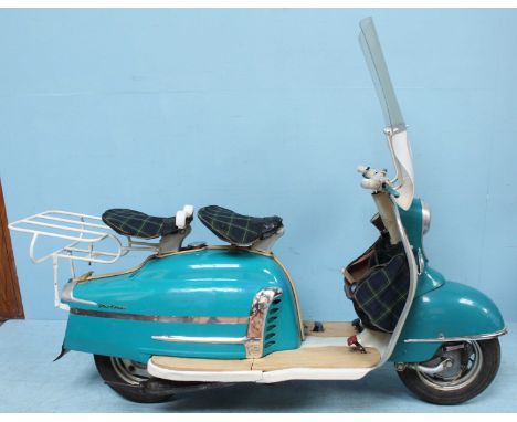 A 1959 NSU Prima 150cc Scooter for restoration, blue &amp; white, in unrestored but very original condition. This scooter has