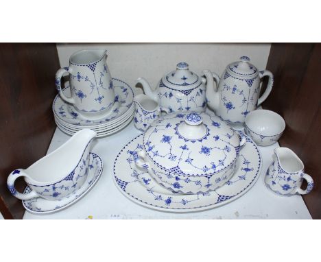 SECTION 14 & 15.  An extensive 'Denmark' pattern blue and white tea, coffee and dinner set, predominately Masons with some ma