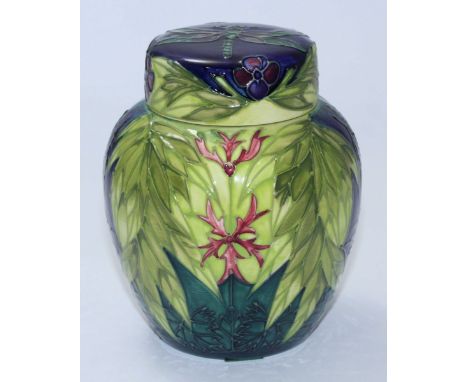 A Moorcroft for B&W Thornton 'Shakespeare' pottery Ginger Jar & Cover decorated in the 'Ophelia' pattern after Sally Tuffin, 