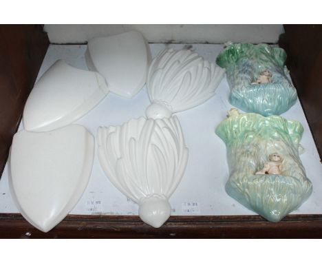 SECTION 8.  A pair of 320-shape Sylvac pottery pixie wall pockets, a pair of 2487-shape Sylvac pockets and three 2140-shape p