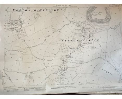 THIRTY 1:2500 ORDNANCE SURVEY MAPS featuring Sutton Montis, Weston Rampflyde, Chard, East Teignmouth, Cricket St Thomas, Kels
