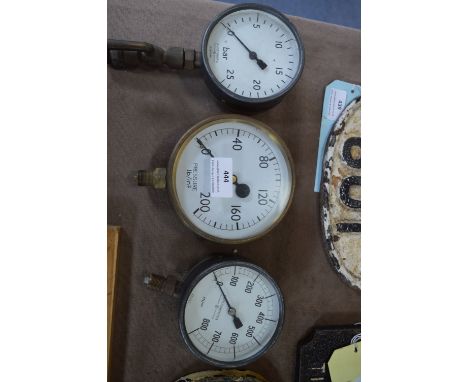 Three Engine Pressure Gauges 