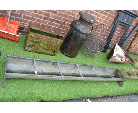Vintage Galvanised Farmyard Feeding Trough 