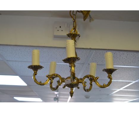 Brass Candle Effect Ceiling Light Fitting 