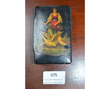 Victorian Paper Mache Snuff Box 