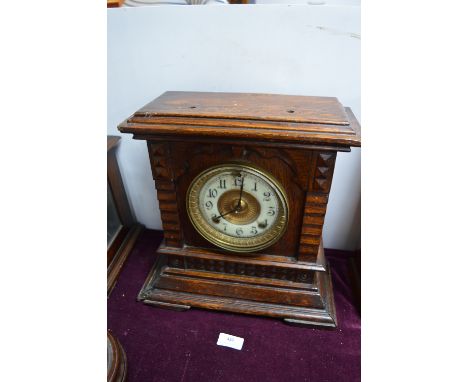 Oak Bracket Clock with Brass &amp; Enamel Face (for restoration) 
