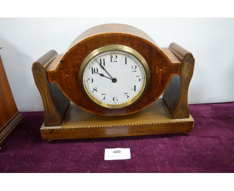 Edwardian Pivoting Inlaid Mahogany Mantel Clock 