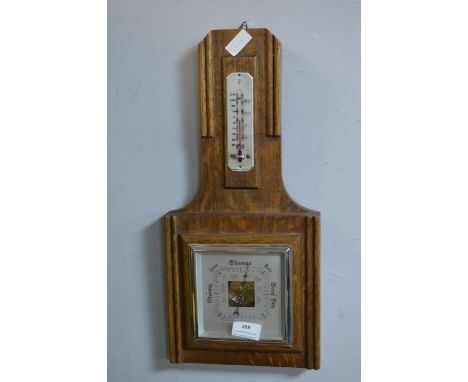 1930's Oak Mounted Barometer 