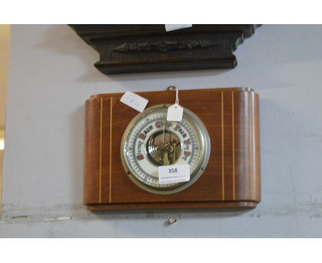 Small Retro Wood Mounted Barometer 