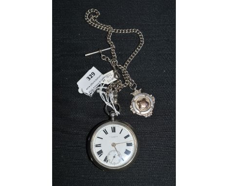 Silver Pocket Watch - Chester 1902, Retailer; A.T. Hopper of Goole with Silver Albert and Fob 