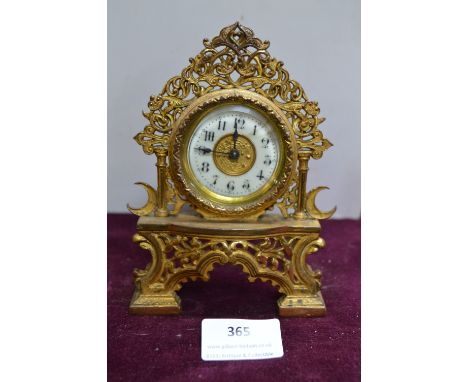 Ornate Continental Brass Mantel Clock 