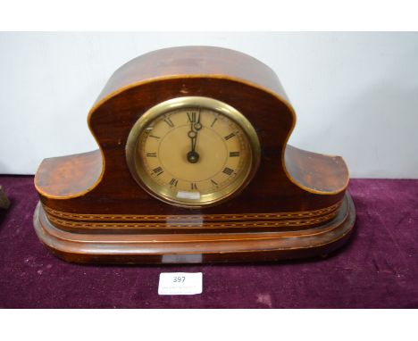 Edwardian Inlaid Mahogany Mantel Clock 