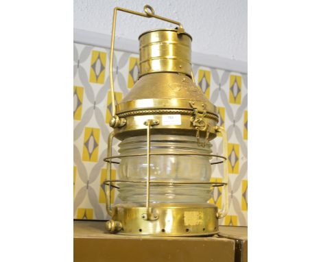 Reproduction Brass Ships Light with Electric Fittings 