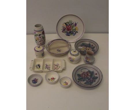 Collection of Poole pottery, 12 pieces in total.