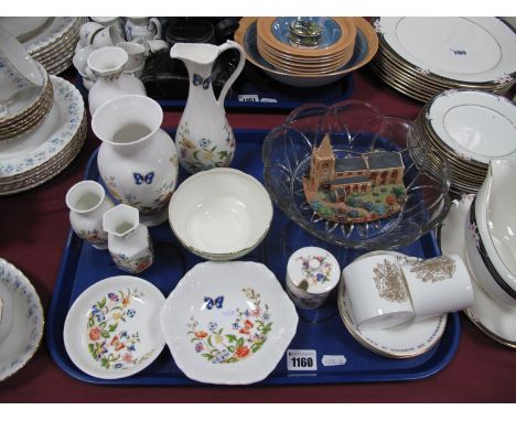 Aynsley 'Cottage Garden' Vases and Trinkets, Royal Worcester commemorative cups and saucers, Minton trinket pot, Ilkley Fine 