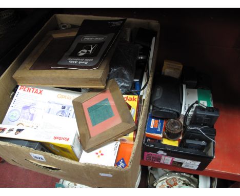 Instamatic and Digital Camera's, camera accessories, filters, film etc:- Two Boxes