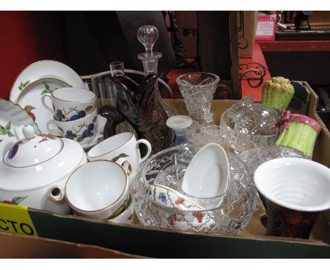 Worcester 'Evesham' Table Ware, decanter, glassware, fish jug, etc:- One Box